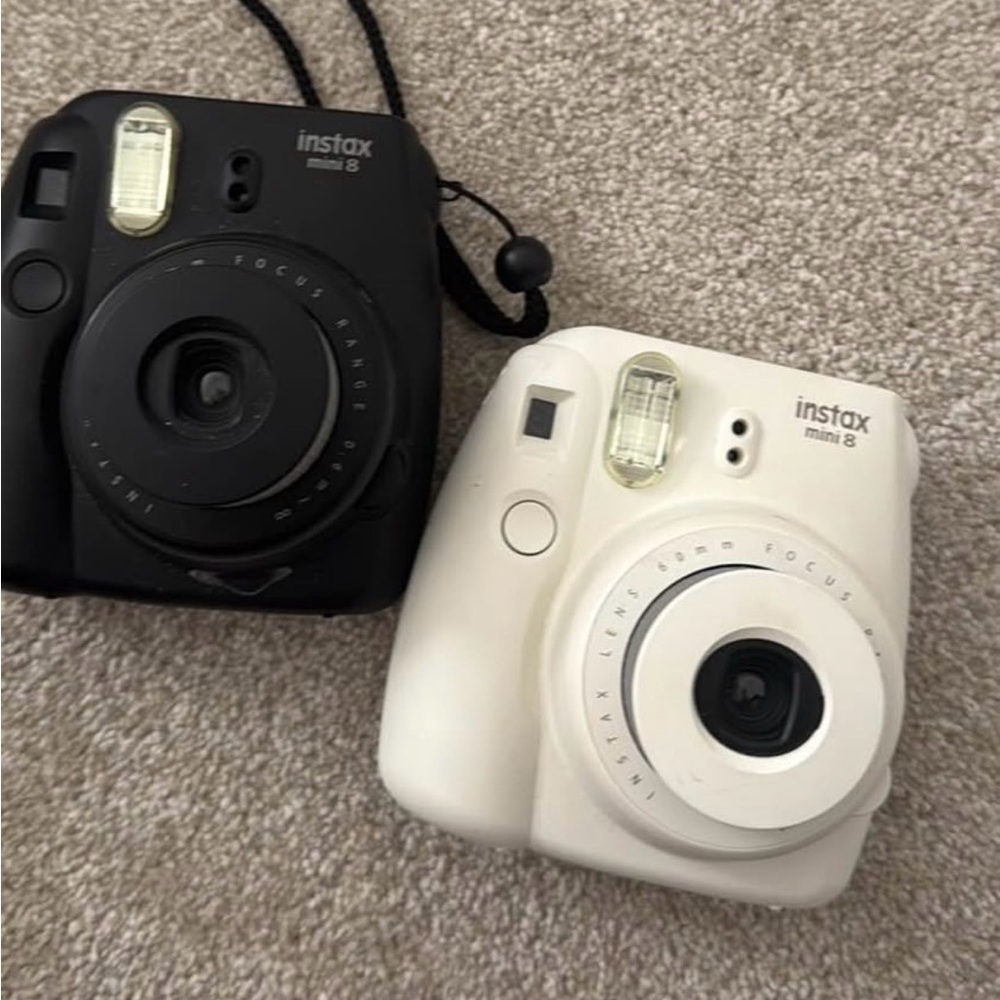 Fujifilm Instax Mini 8 Cameras - Dual Black and White Set